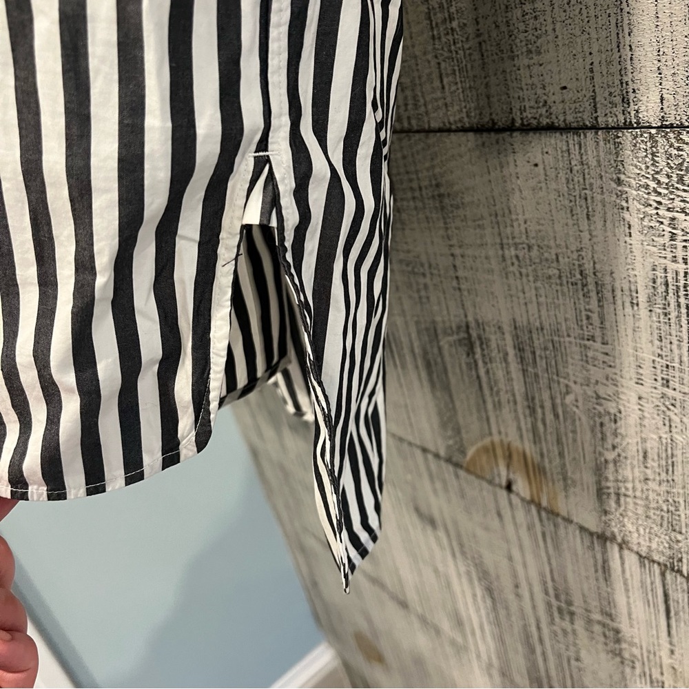 Everlane Black and White Striped Shirt Dress - Picture 4 of 8